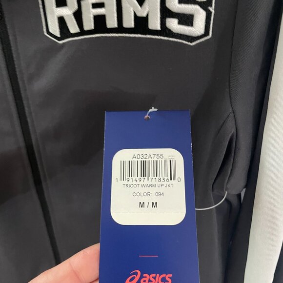 Asics Highland Rams Tricot Full-Zip Warm Up Jacket Women's M Grey A032A755 - Picture 5 of 8